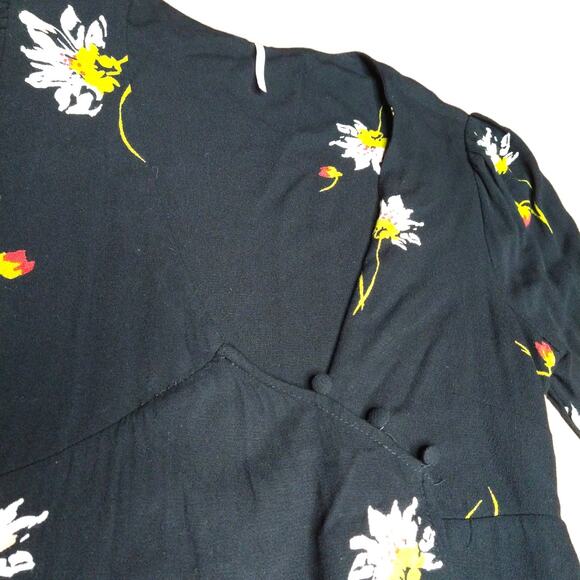 Free People Time On My Side Black Floral Dress size XS - Picture 4 of 8